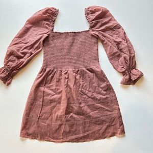 Reformation Pink Puff Sleeve Dress